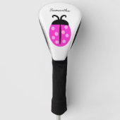 Schattigee roze lieveheersbeestje naam golfheadcover (Voorkant)
