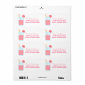 Schattigee roze limonade etiket (Full Sheet)
