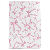 Schattigee Roze Lint Bogen Patroon Swag Medium Cadeauzakje (Achterkant)