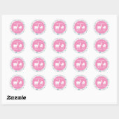 Schattigee Roze Llama Meisje Baby shower Ronde Sticker (Vel)