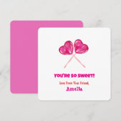 Schattigee Roze Lollipops Hart Valentijnsdag Groet Kaart (Voorkant / Achterkant)