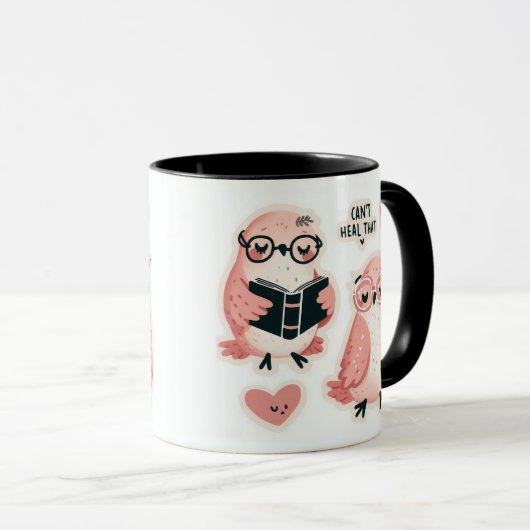 Schattigee Roze Lovebirds - "Can't Heal That" Mok (Voorkant rechts)