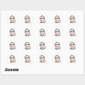 Schattigee Roze Luiaard Ronde Sticker (Vel)