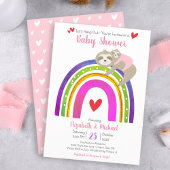 Schattigee Roze Luiaards Boho Regenboog Meisje Bab Kaart