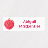 Schattigee roze lychee vruchten cartoon gepersonal labels (Design 1)