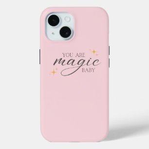 Schattigee roze magische bevestiging iPhone 15 case