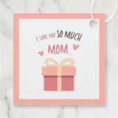 Schattigee Roze Mam vierkant Gift Label voor Moede (Achterkant)