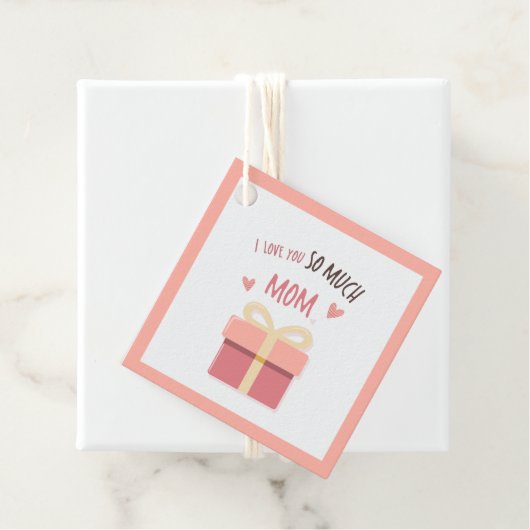 Schattigee Roze Mam vierkant Gift Label voor Moede (In situ)