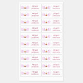 Schattigee roze marshmallows cartoon gepersonalise labels (Vel)