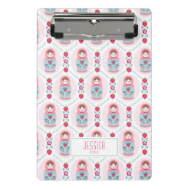 Schattigee Roze Matryoshka Nesting Doll Mini Klembord