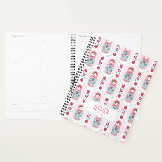 Schattigee Roze Matryoshka Nesting Doll Planner (Display)