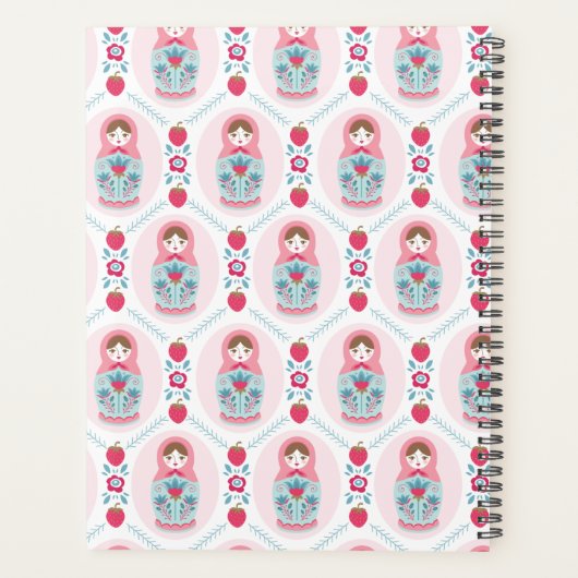 Schattigee Roze Matryoshka Nesting Doll Planner (Achterkant)