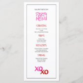 Schattigee Roze Meisjes Night Out Galentine's Day Menu (Voorkant)