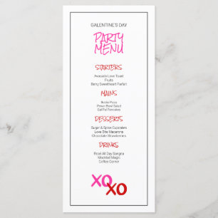 Schattigee Roze Meisjes Night Out Galentine's Day  Menu