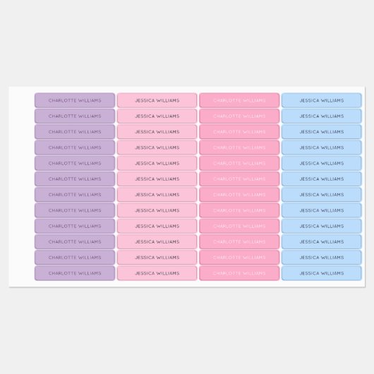 Schattigee Roze Meisjes Terug naar School Waterdic Labels (Vel)