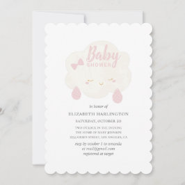 Schattigee roze meisjeswolk. Grappige blush baby s Kaart