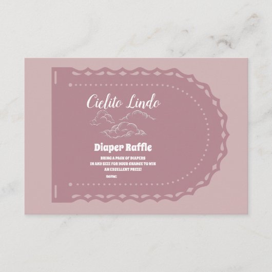 Schattigee Roze Mexicaanse Cielito Lindo Diapper R Informatiekaartje (Voorkant)