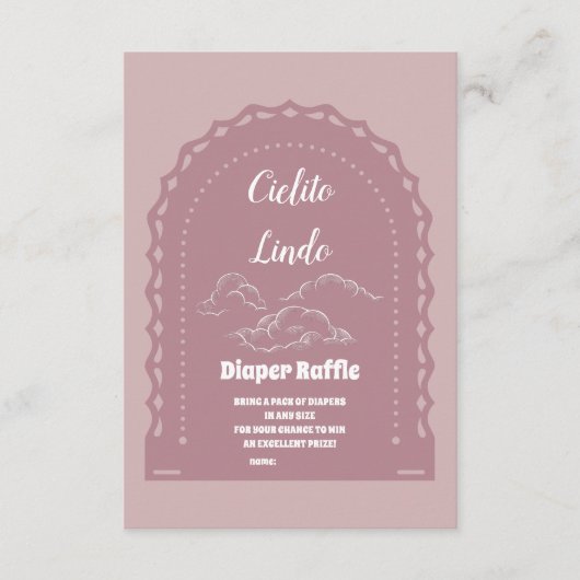 Schattigee Roze Mexicaanse Cielito Lindo Diapper R Informatiekaartje (Voorkant)