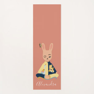 Schattigee Roze Mindfulness Bunny Rabbit Yogi Kind Yogamat