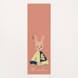 Schattigee Roze Mindfulness Bunny Rabbit Yogi Kind Yogamat