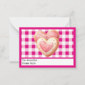 Schattigee Roze Mini Classroom Valentijnsdag Notitiekaartje (Voorkant)