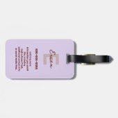 Schattigee Roze Minimal Granny Chic Haak Aardbei Bagagelabel (Achterkant horizontaal)