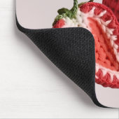 Schattigee Roze Minimal Granny Chic Haak Aardbei Muismat (Hoek)