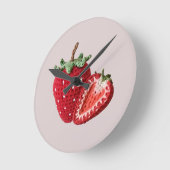 Schattigee Roze Minimal Granny Chic Haak Aardbei Ronde Klok (Hoek)