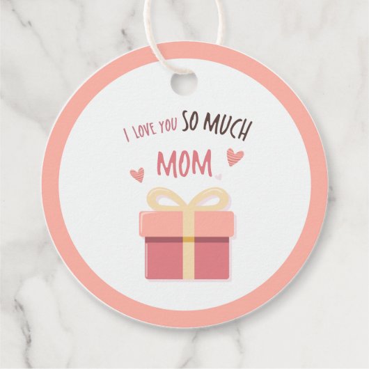 Schattigee Roze Moeder Gift Label voor Moederdag (Achterkant)