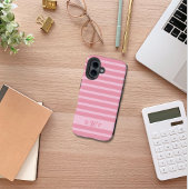 Schattigee Roze Monochromatische Custom Gestreept Case-Mate iPhone Case