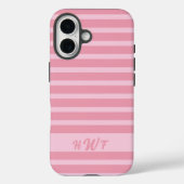 Schattigee Roze Monochromatische Custom Gestreept Case-Mate iPhone Case (Achterkant)