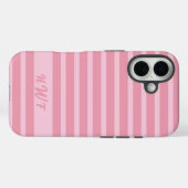 Schattigee Roze Monochromatische Custom Gestreept Case-Mate iPhone Case (Achterkant (horizontaal))