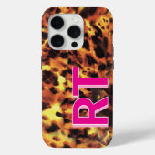 Schattigee Roze Monogrammed Tortoiseshell Case-Mate iPhone Case (Achterkant)