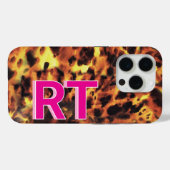 Schattigee Roze Monogrammed Tortoiseshell Case-Mate iPhone Case (Achterkant (horizontaal))