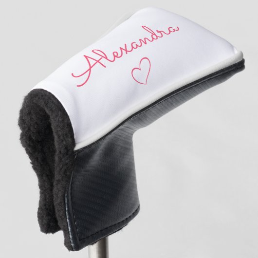 Schattigee Roze Naam Douane Golfheadcover (3/4 voorkant)