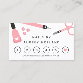 Schattigee Roze Nail Artist Tools Loyalty Kaart Visitekaartje