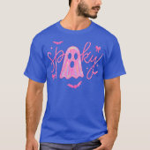 Schattigee Roze Neon Spooky Ghost T-shirt (Voorkant)