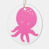 Schattigee roze octopus oude print keramisch ornament (Links)