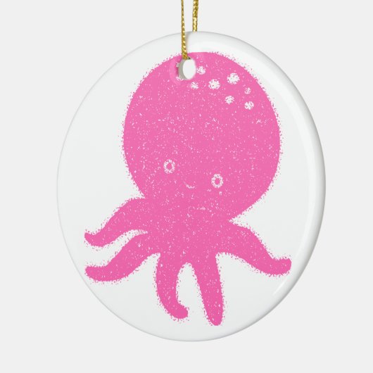 Schattigee roze octopus oude print keramisch ornament (Links)