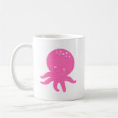 Schattigee roze octopus oude print koffiemok (Links)