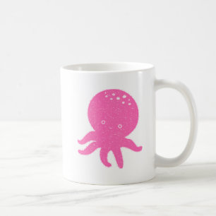 Schattigee roze octopus oude print koffiemok
