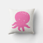 Schattigee roze octopus oude print kussen (Achterkant)