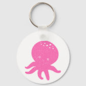 Schattigee roze octopus oude print sleutelhanger (Achterkant)