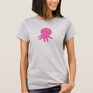 Schattigee roze octopus oude print t-shirt