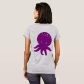 Schattigee roze octopus oude print t-shirt (Achterkant volledig)