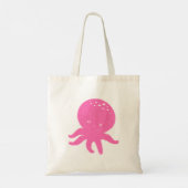 Schattigee roze octopus oude print tote bag (Achterkant)