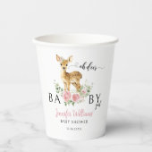 Schattigee Roze Oh Herten Baby Meisje Douche Papie Papieren Bekers (Voorkant)