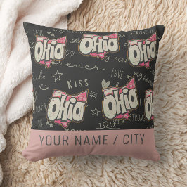 Schattigee roze Ohio liefde patroon decoratie Kussen