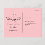 Schattigee roze olifant adres bericht dank u briefkaart (Achterkant)