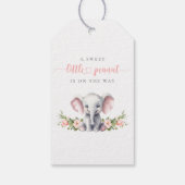 Schattigee Roze Olifant Baby Meisje Douche Bedankt Cadeaulabel (Achterkant)